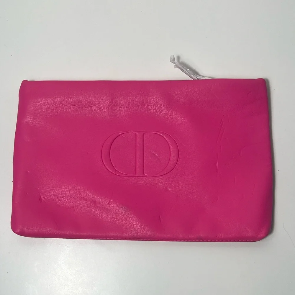 Christian Dior CD Logo Cosmetic Makeup Travel Dopp Kit Toiletry Bag Clutch Pouch